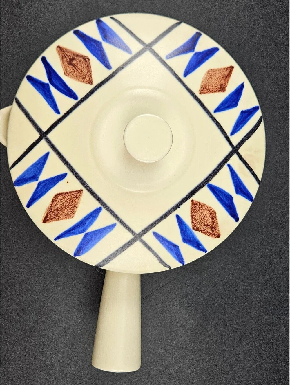 Vtg Hoganas Keramik Sweden Lidded Mid Century Modern AJ Fine Crack